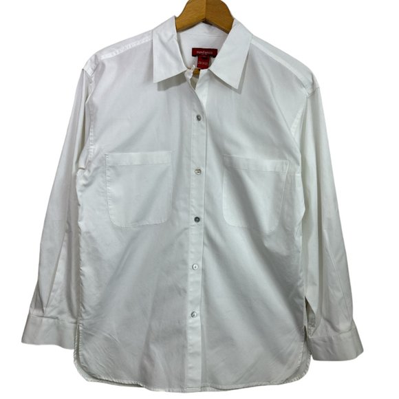 SUNDANCE White Cotton Button Up Long Sleeve Blouse Tunic, Size Small - Picture 1 of 9